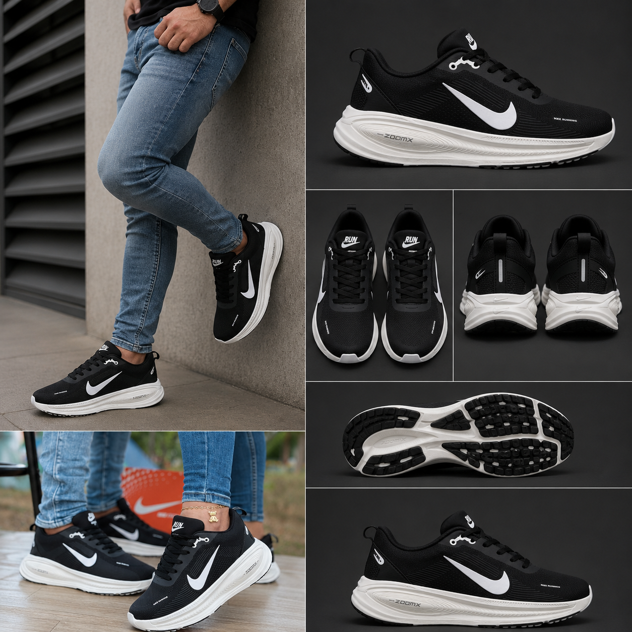 Nike Zoom Run Black White