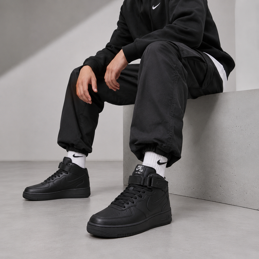 Essential AF1 Mid Triple Black