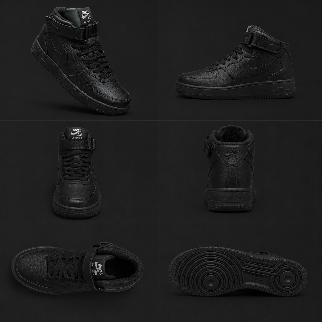 Essential AF1 Mid Triple Black